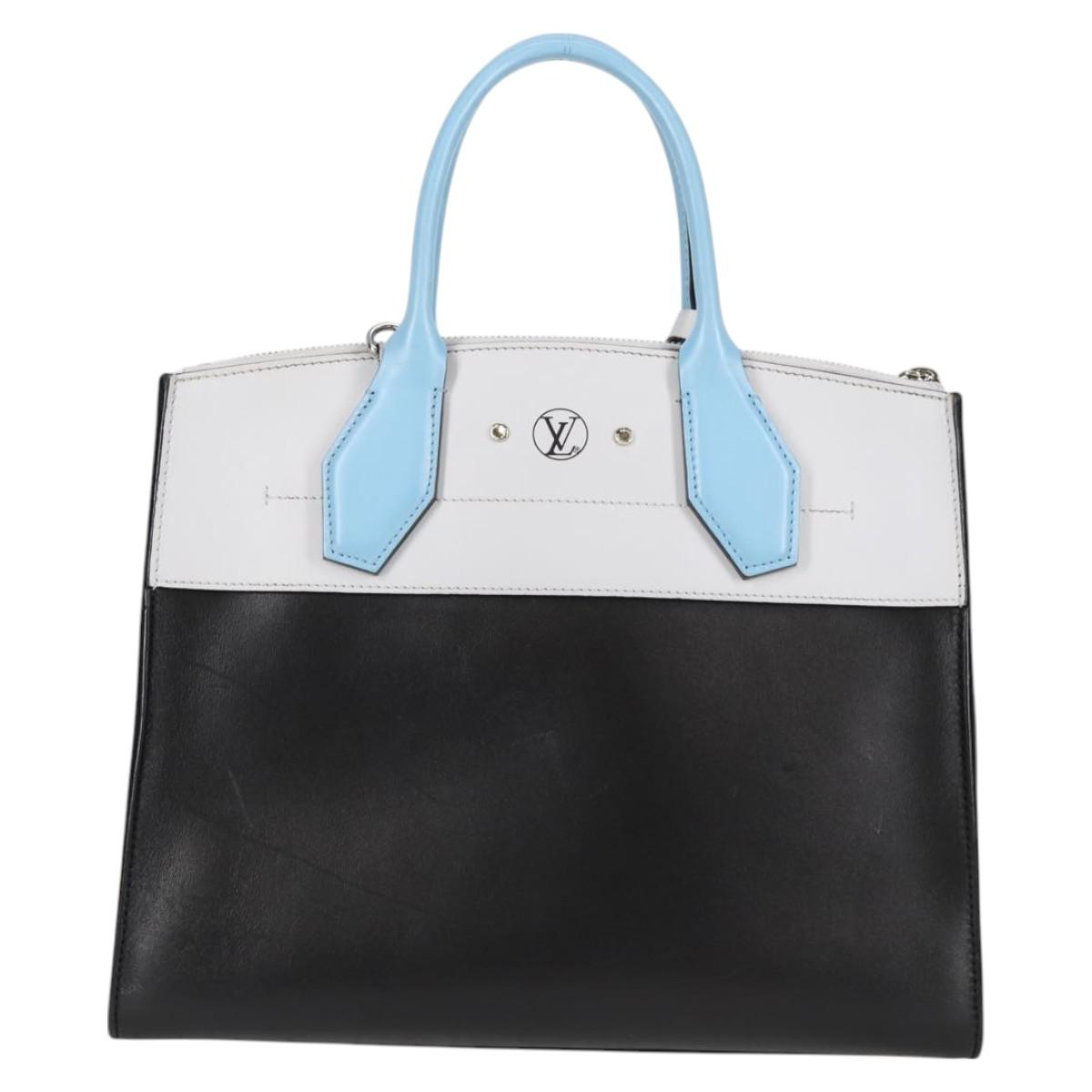 Louis Vuitton Steamer, Black, Leather, handbag