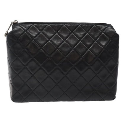 Chanel Timeless, Black, Leather, clutch