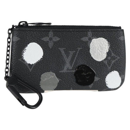 Louis Vuitton Pochette Clés, Black, Canvas, wallet