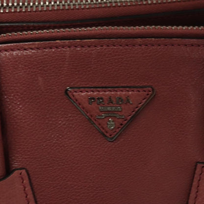 Prada Twin Pocket, Burgundy, Leather, handbag