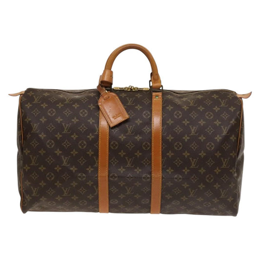 Louis Vuitton Keepall 55, Brown, Canvas, travel