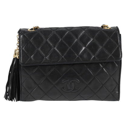 Chanel Coco Mark, Black, Leather, shoulder
