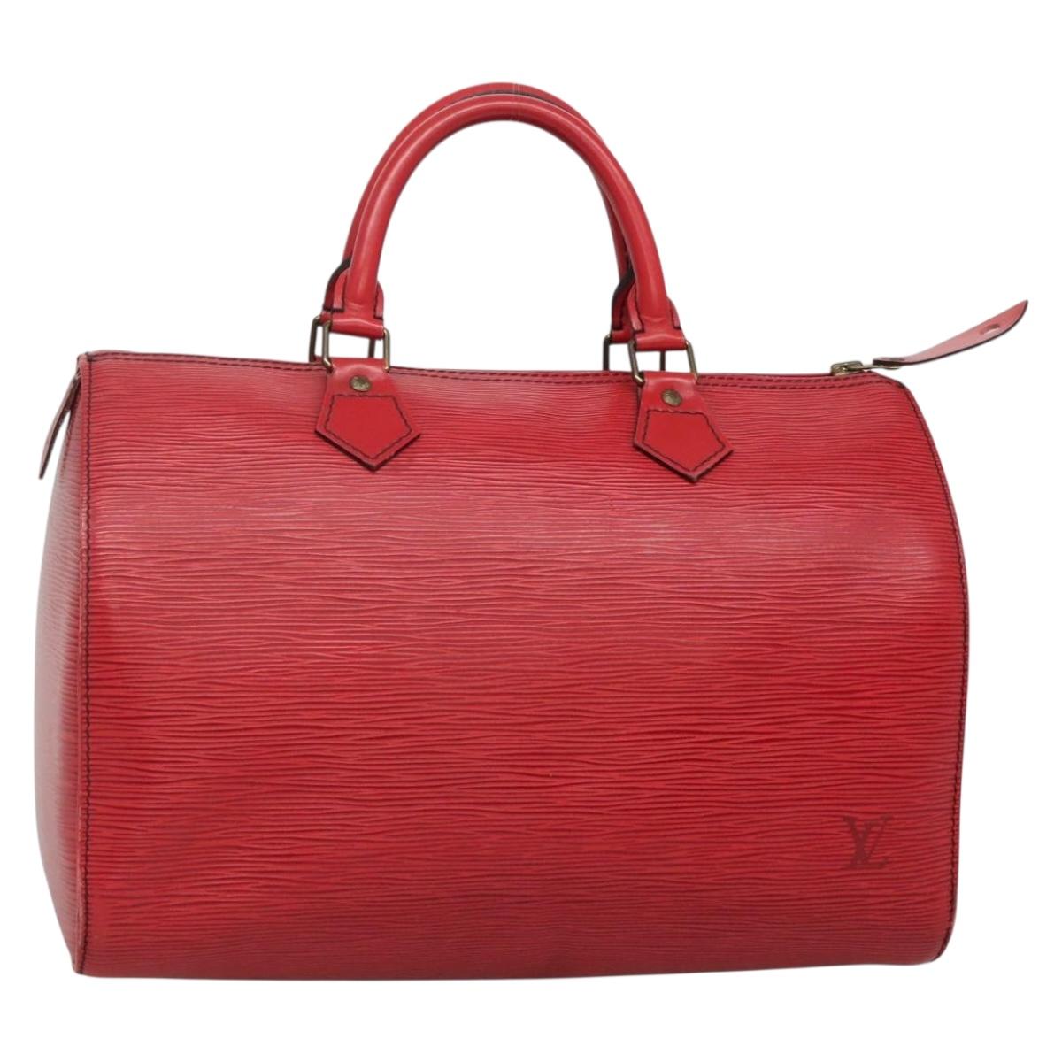 Louis Vuitton Speedy 30, Red, Leather, handbag
