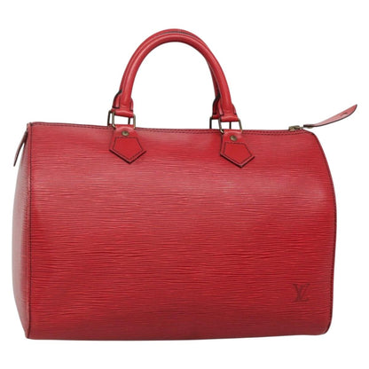 Louis Vuitton Speedy 30, Red, Leather, handbag