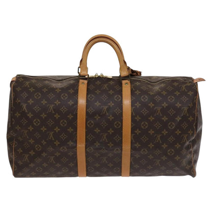 Louis Vuitton Keepall 55, Brown, Canvas, travel