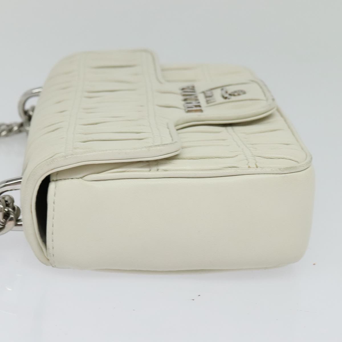 Prada Nappa gauffré, White, Leather, shoulder