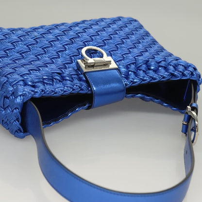 Salvatore Ferragamo Gancini, Blue, Leather, shoulder