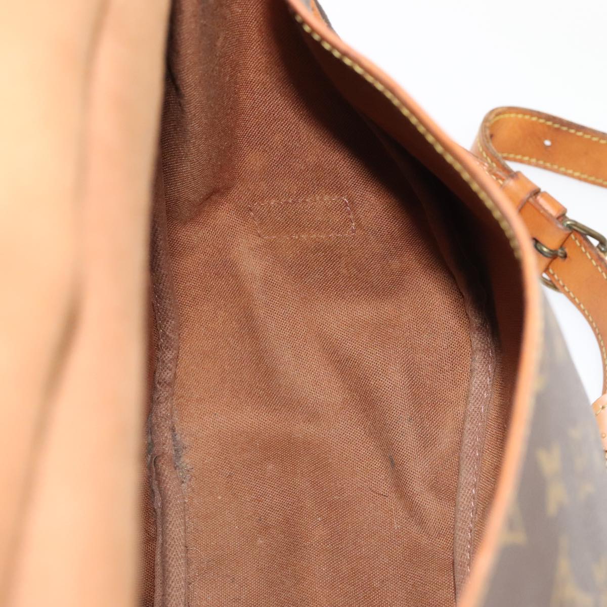 Louis Vuitton Saumur 35, Brown, Canvas, shoulder