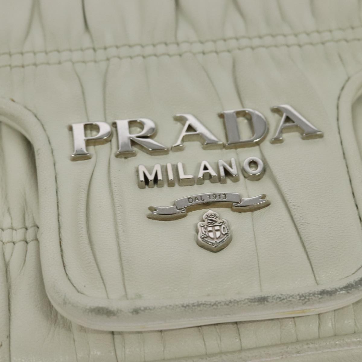 Prada Nappa gauffré, White, Leather, shoulder