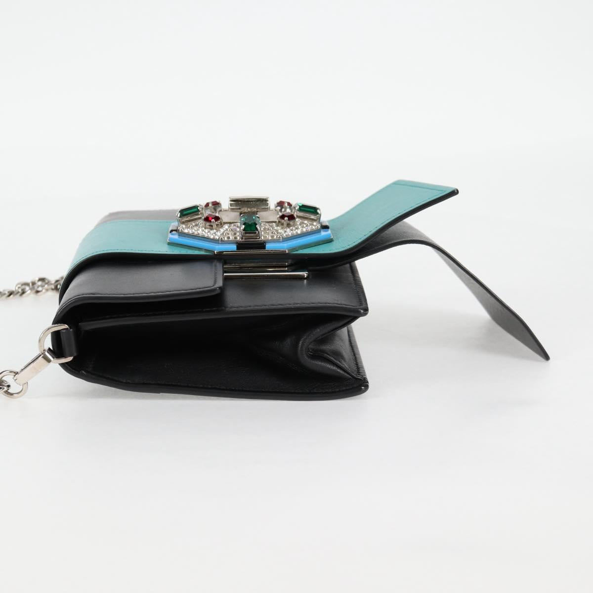 Prada Ribbon, Black, Leather, shoulder