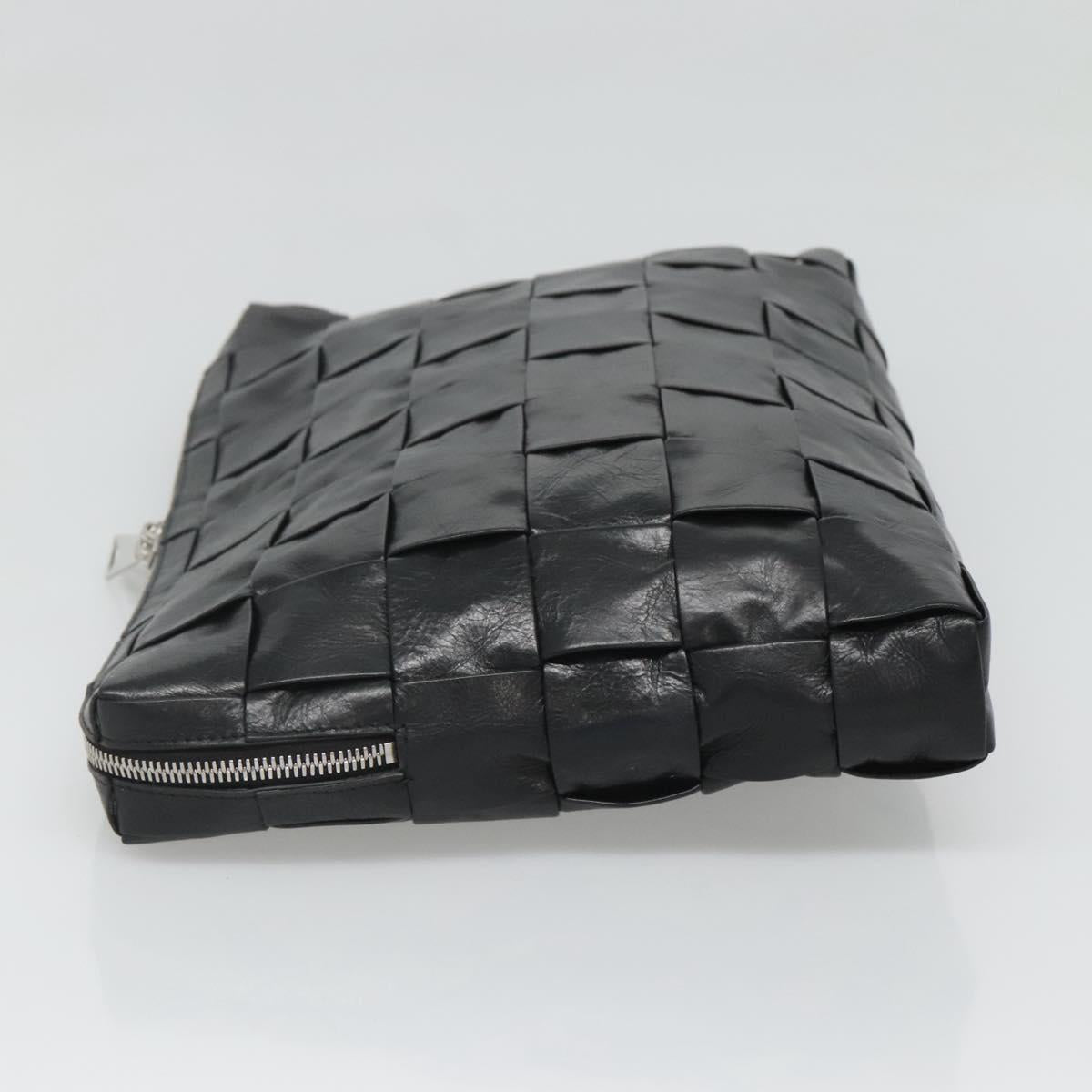 Bottega Veneta Intrecciato, Black, Leather, clutch