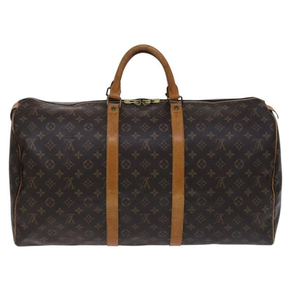 Louis Vuitton Keepall 55, Brown, Canvas, travel