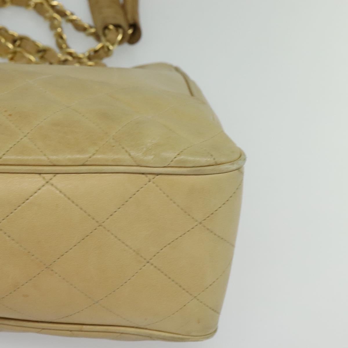 Chanel, Beige, Leather, shoulder