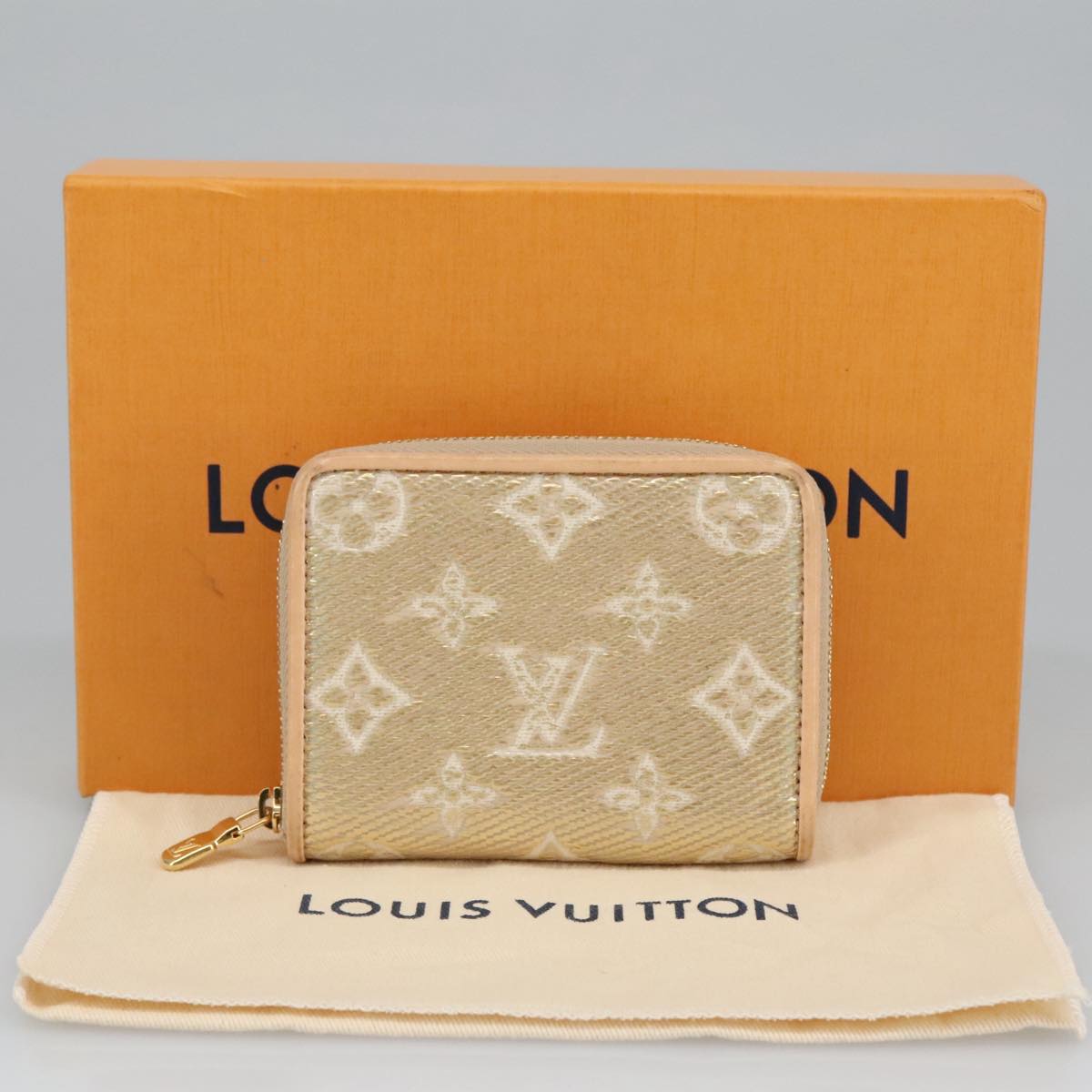 Louis Vuitton Zippy coin purse, Gold, Canvas, wallet