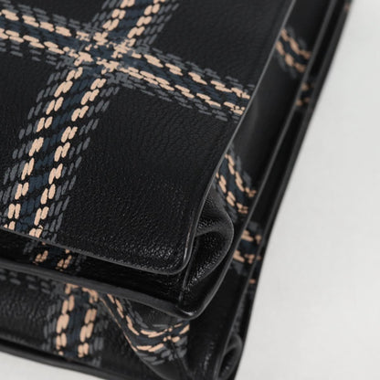 Miu Miu Madras, Black, Leather, tote