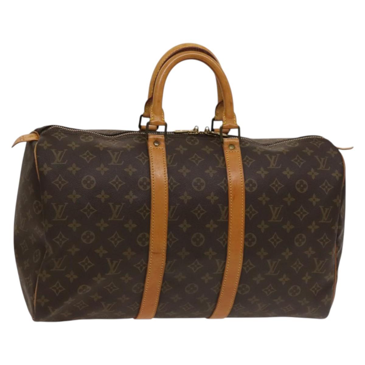 Louis Vuitton Keepall 45, Brown, Canvas, travel