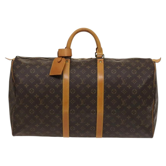 Louis Vuitton Keepall 55, Brown, Canvas, travel