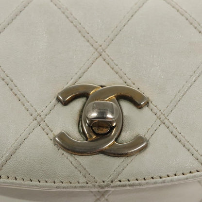 Chanel Cc, White, Leather, shoulder