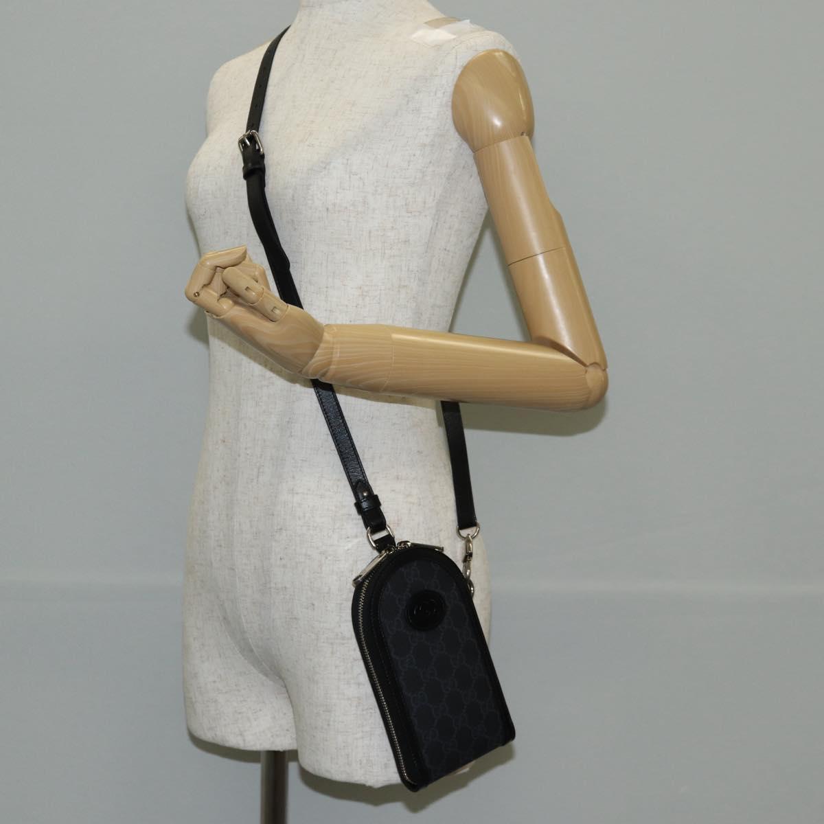 Gucci GG canvas, Black, Canvas, shoulder