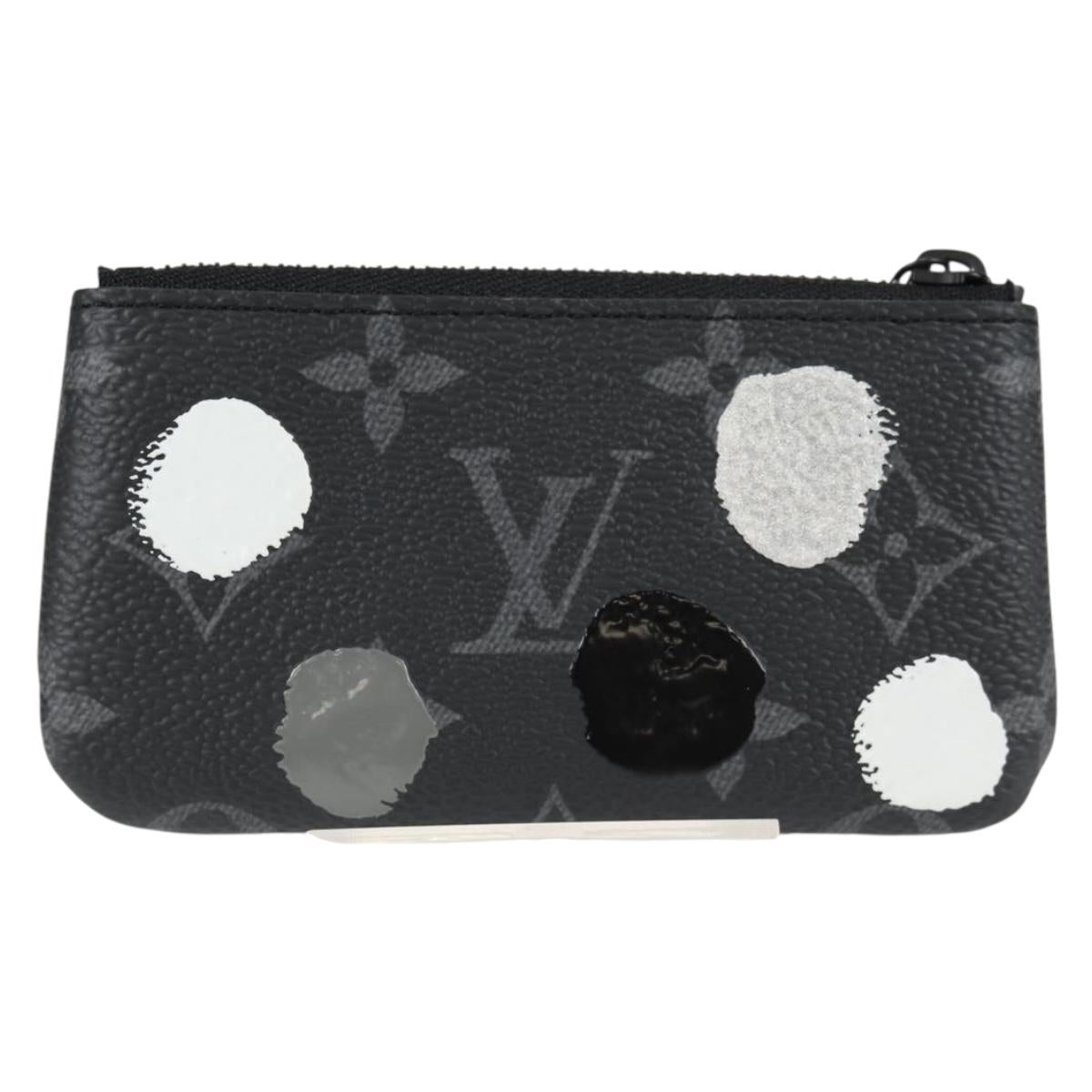 Louis Vuitton Pochette Clés, Black, Canvas, wallet