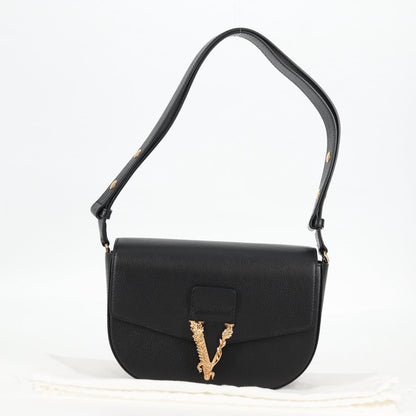 Versace Medusa, Black, Leather, shoulder