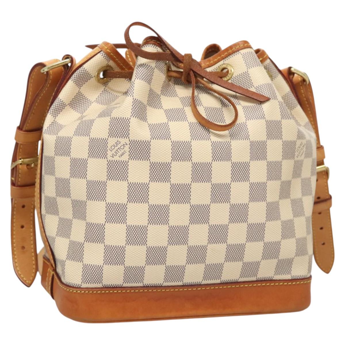 Louis Vuitton Noé BB, White, Canvas, shoulder