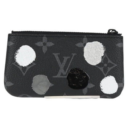 Louis Vuitton Pochette Clés, Black, Canvas, wallet