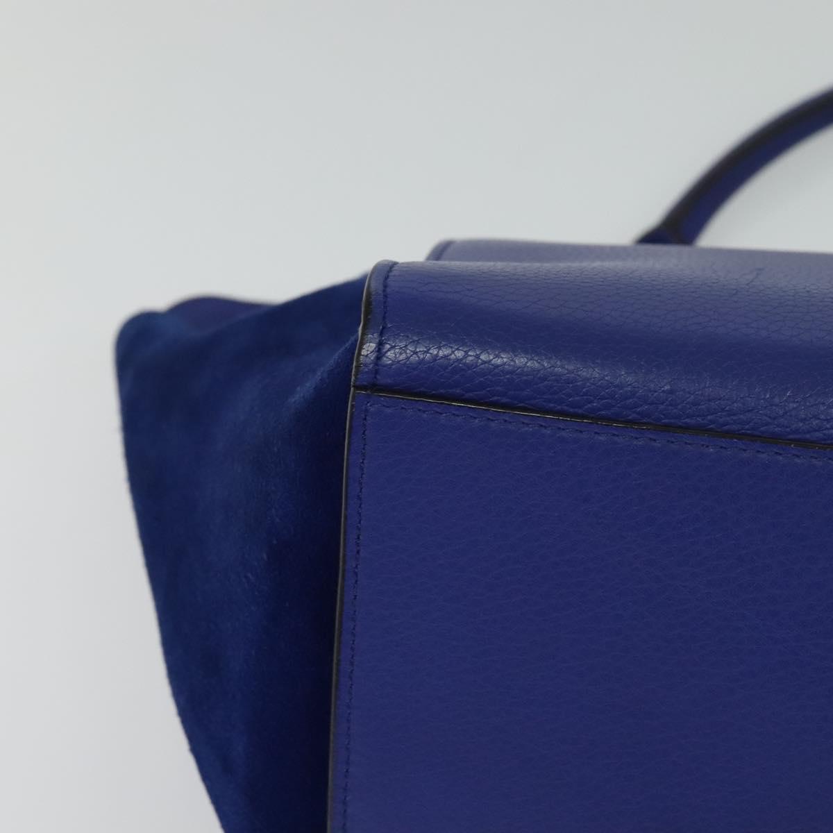 Céline Trapèze, Blue, Leather, handbag