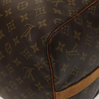 Louis Vuitton Keepall Bandouliere 55, Black, Canvas, travel