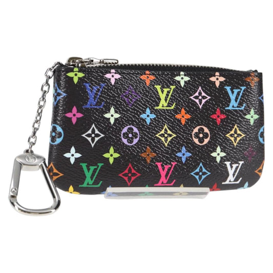 Louis Vuitton Pochette Clés, Black, Canvas, wallet