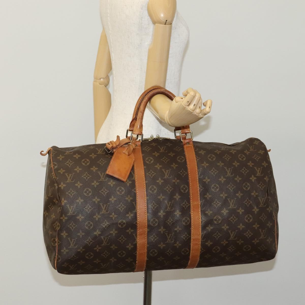 Louis Vuitton Keepall 55, Brown, Canvas, travel