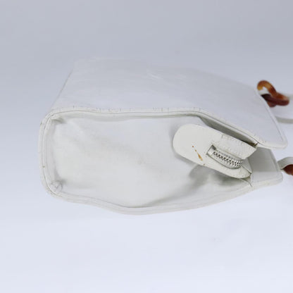 Chanel Cc, White, Leather, shoulder
