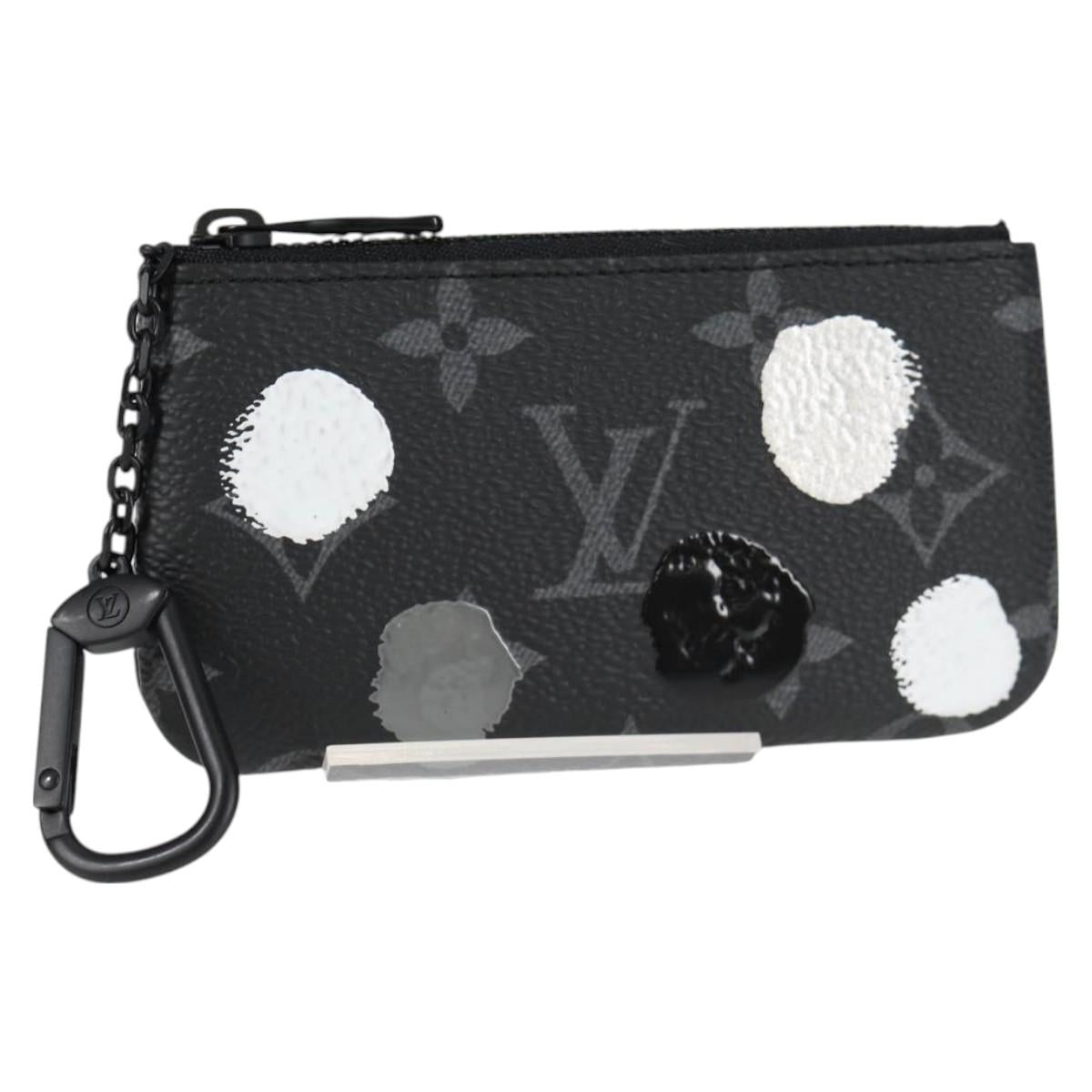 Louis Vuitton Pochette Clés, Black, Canvas, wallet