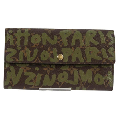 Louis Vuitton Porte Monnaie Credit, Khaki, Canvas, wallet