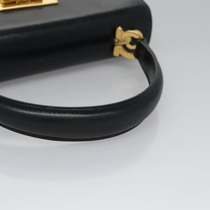 Salvatore Ferragamo Gancini, Black, Leather, handbag