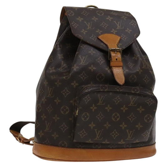 Louis Vuitton Montsouris, Brown, Canvas, backpack