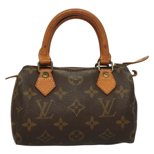 Louis Vuitton Mini speedy, Brown, "CANVAS, LEATHER", handbag