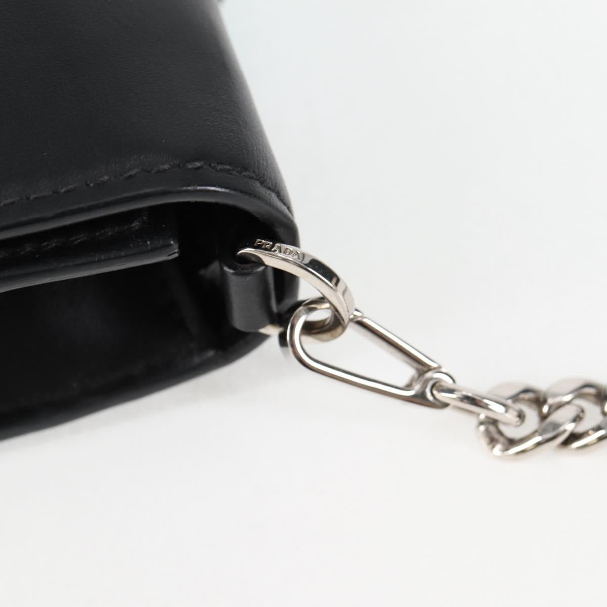 Prada Ribbon, Black, Leather, shoulder