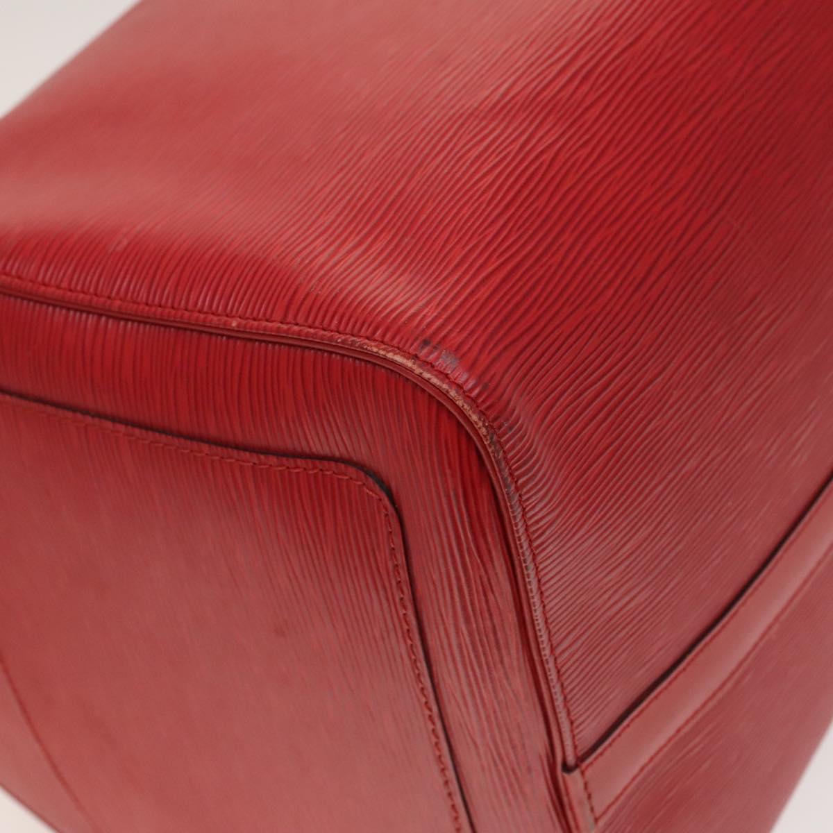 Louis Vuitton Keepall 55, Red, Leather, travel