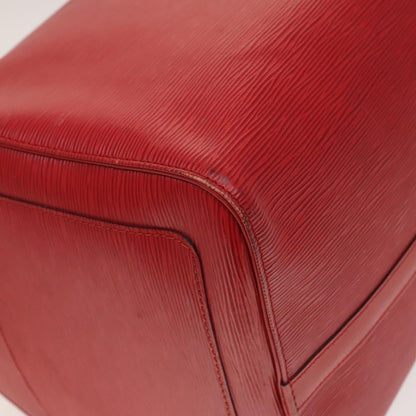 Louis Vuitton Keepall 55, Red, Leather, travel