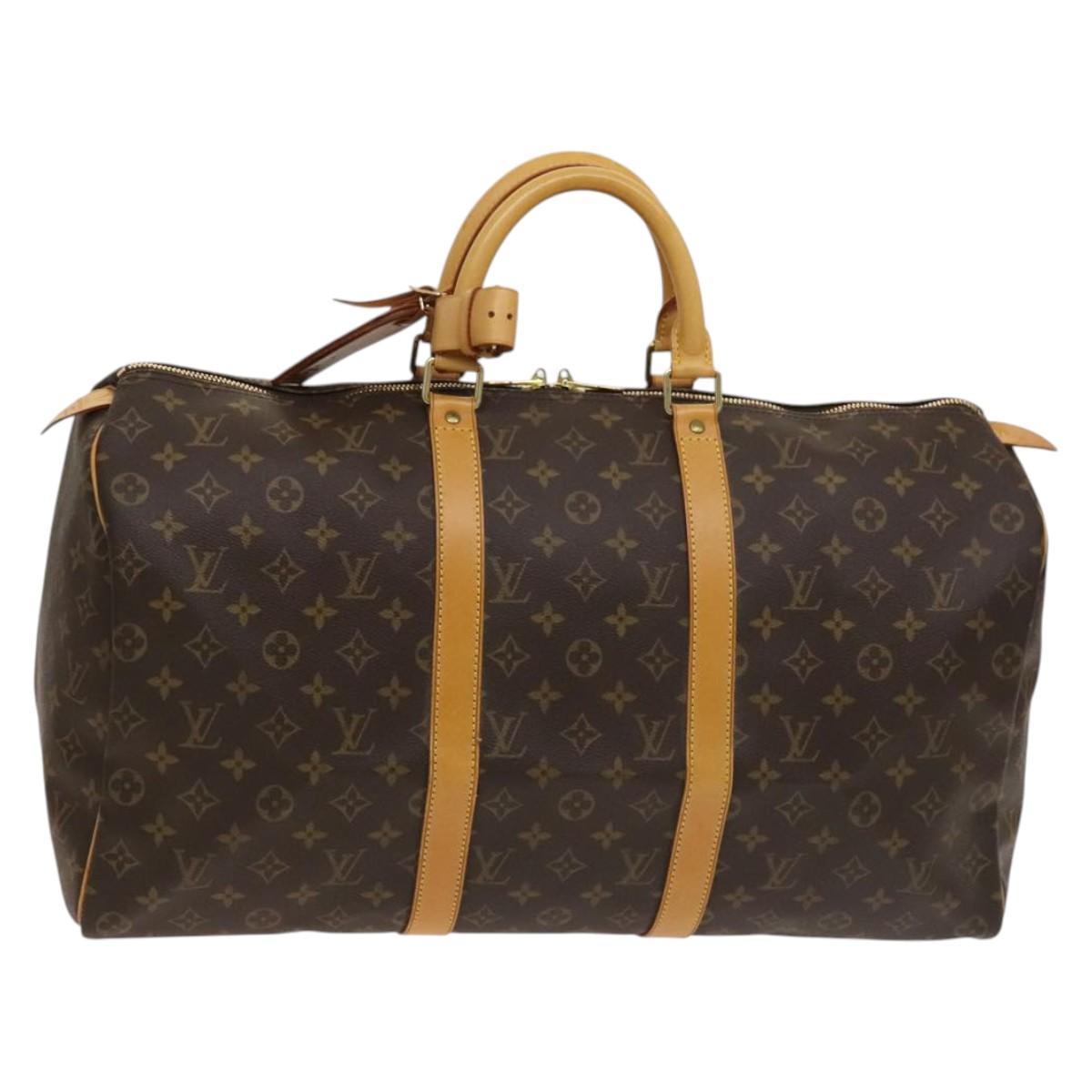 Louis Vuitton Keepall 50, Brown, Canvas, travel