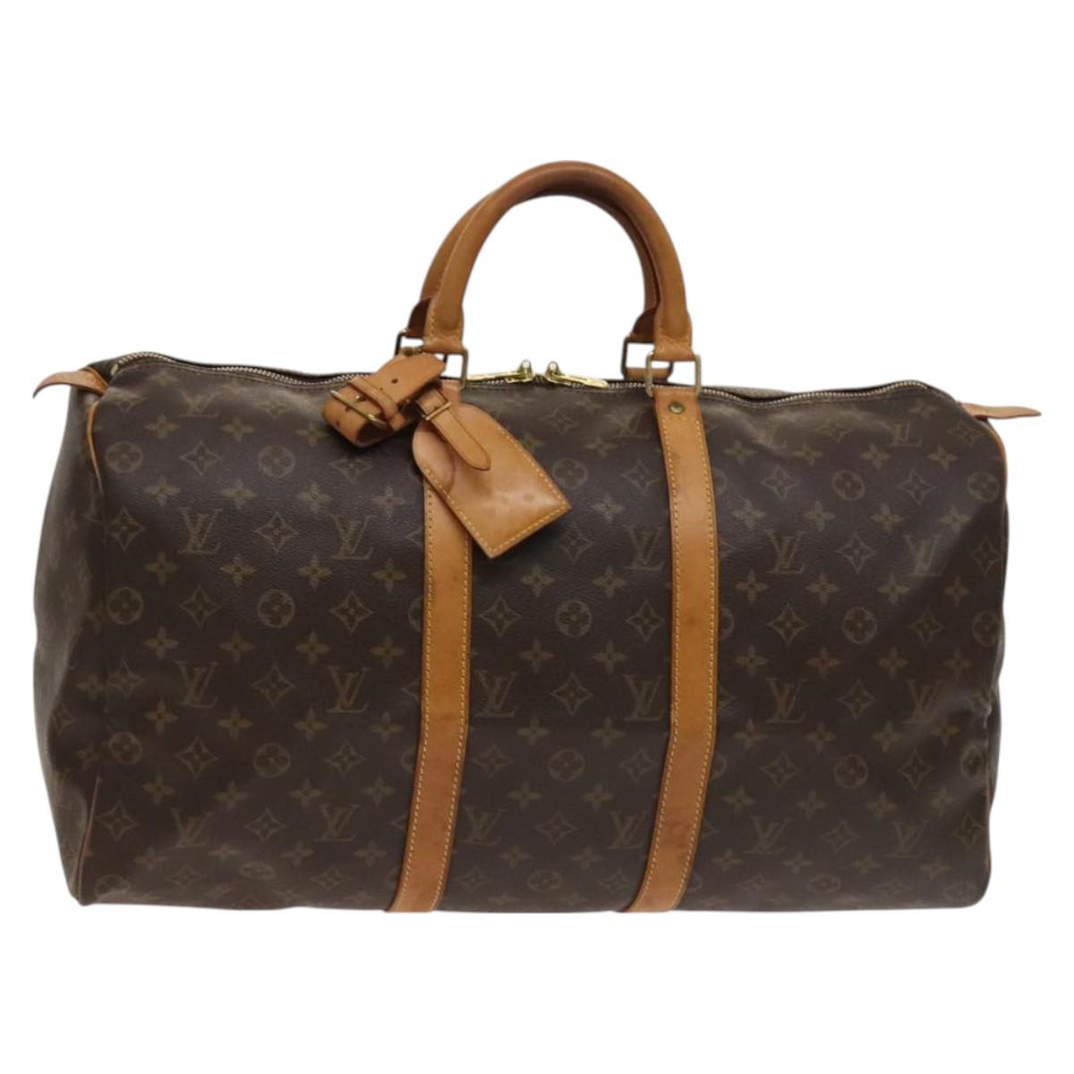 Louis Vuitton Keepall 50, Brown, Canvas, travel