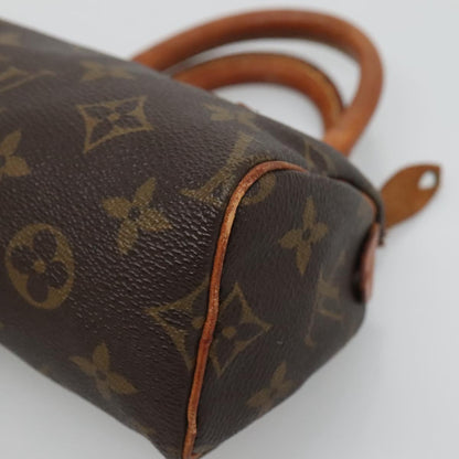 Louis Vuitton Nano Speedy, Brown, Canvas, handbag