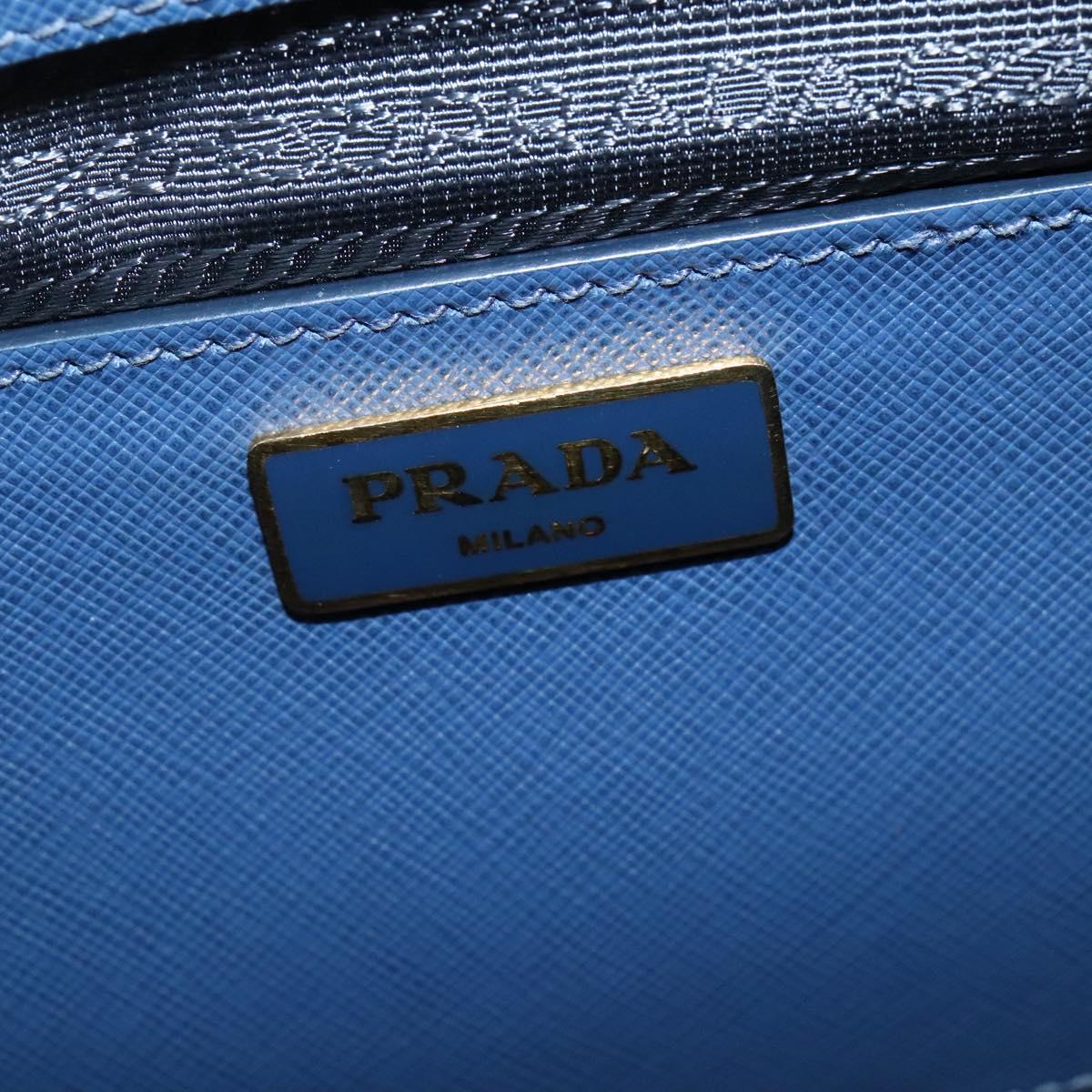 Prada Galleria, Blue, Leather, handbag