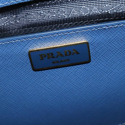 Prada Galleria, Blue, Leather, handbag