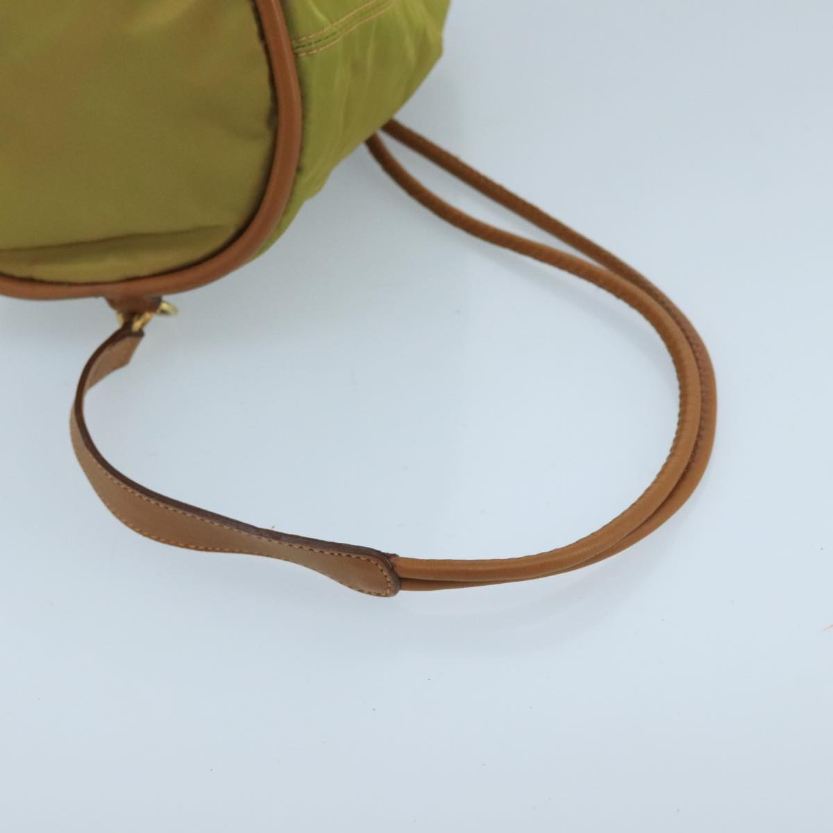 Celine Drawstring Bucket Bag Nylon, Khaki, Synthetic, Handbag