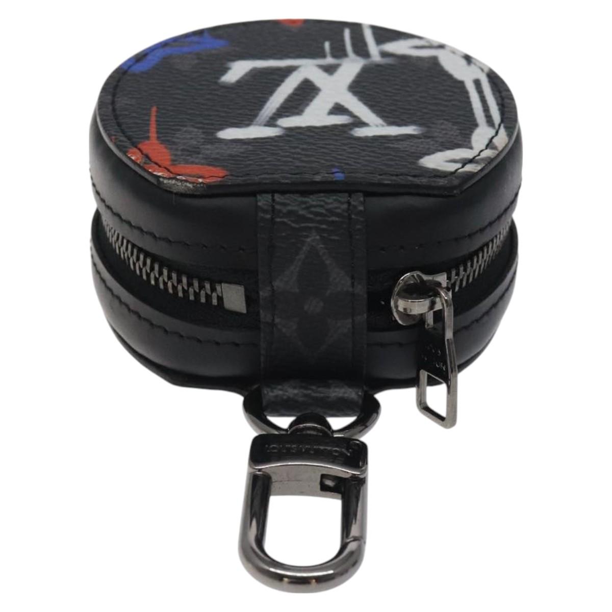 Louis Vuitton Etui à écouteur, Black, Canvas, wallet
