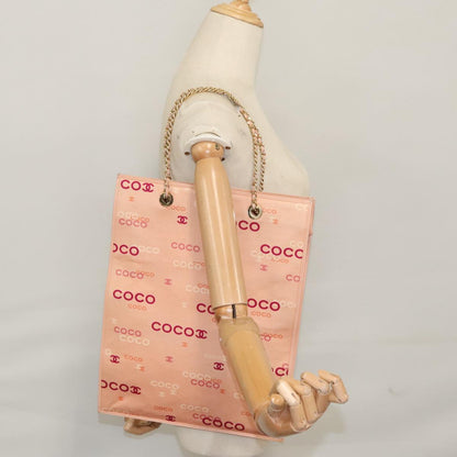 Chanel Coco Mark, Pink, Canvas, tote