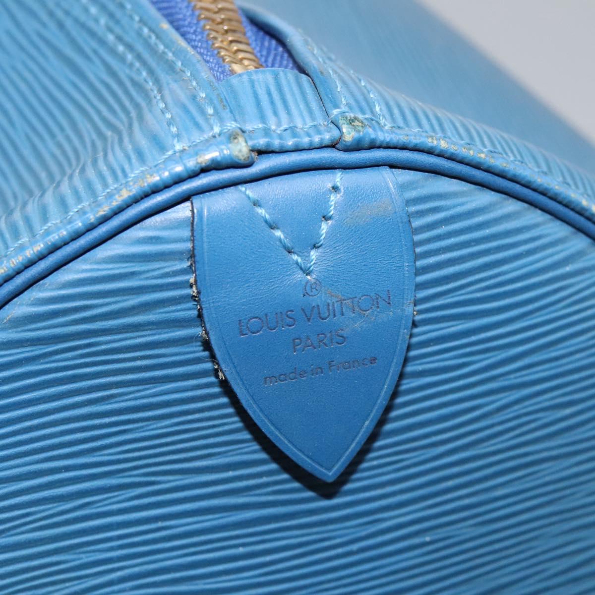 Louis Vuitton Keepall 55, Blue, Leather, travel