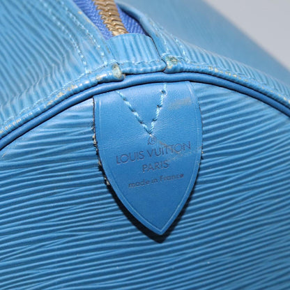 Louis Vuitton Keepall 55, Blue, Leather, travel